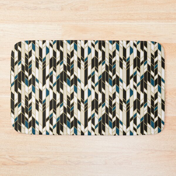 Item preview, 1920s Aesthetic Teal, White and Gold Art Deco Great Gatsby Panels Pattern designed and sold by MadfishDesigns.