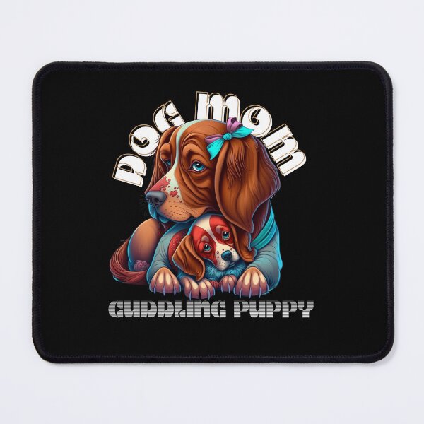 Item preview, dog mom cuddling puppy designed and sold by Sarahthelast.