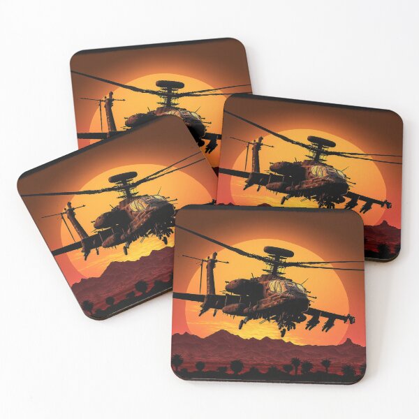 Item preview, AH-64 Apache flying into sunset designed and sold by ChargedShapes.