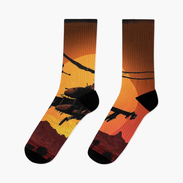Item preview, AH-64 Apache flying into sunset designed and sold by DigiArtsSpace.