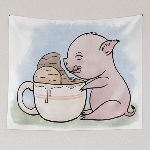 Item preview, Teacup Piggy Ice Cream Time designed and sold by Iona Thompson.