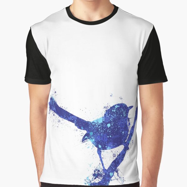 Fairy Wren Watercolour Splash Graphic T-Shirt