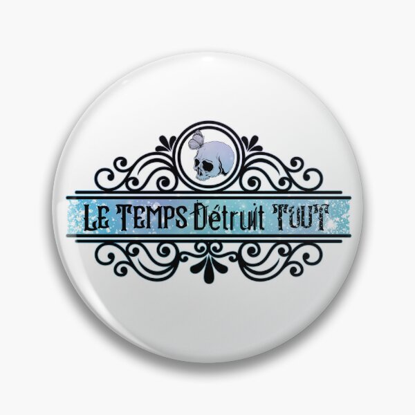 Item preview, Le Temps Détruit Tout Time Destroys All Things skull butterfly delicate blues designed and sold by sandpaperdaisy.