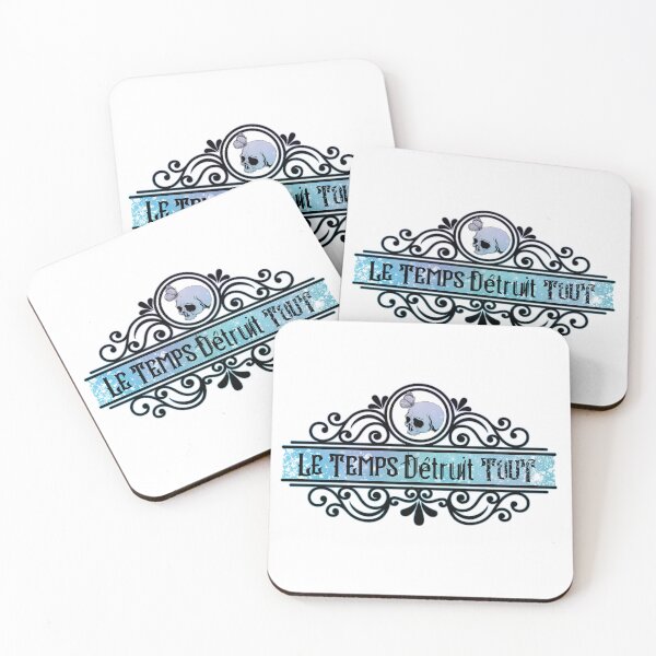 Item preview, Le Temps Détruit Tout Time Destroys All Things skull butterfly delicate blues designed and sold by sandpaperdaisy.