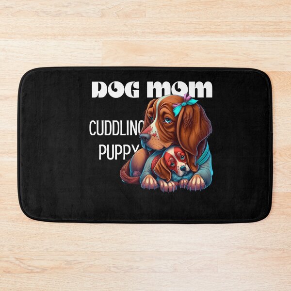 Item preview, dog mom cuddling puppy designed and sold by Sarahthelast.