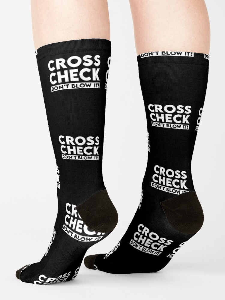 Cross Check Don't Blow It Aviation Funny Flight Attendant Quotes Socks for  Sale by waleshop
