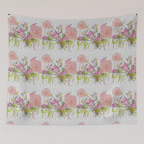 Item preview, Pink puffs florals  designed and sold by Tonyasartprints.