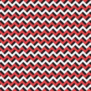 Artwork thumbnail, Red black and white zigzags by Petits Pixels