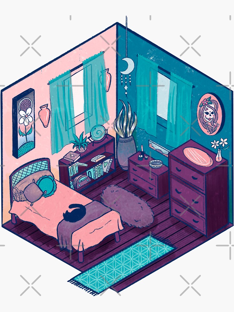 Thumbnail 3 of 3, Sticker, Jane's Room designed and sold by Flickingjane.