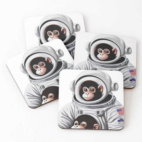 Item preview, Cute Monkey Astronaut with Baby Monkey designed and sold by SN-Creations.