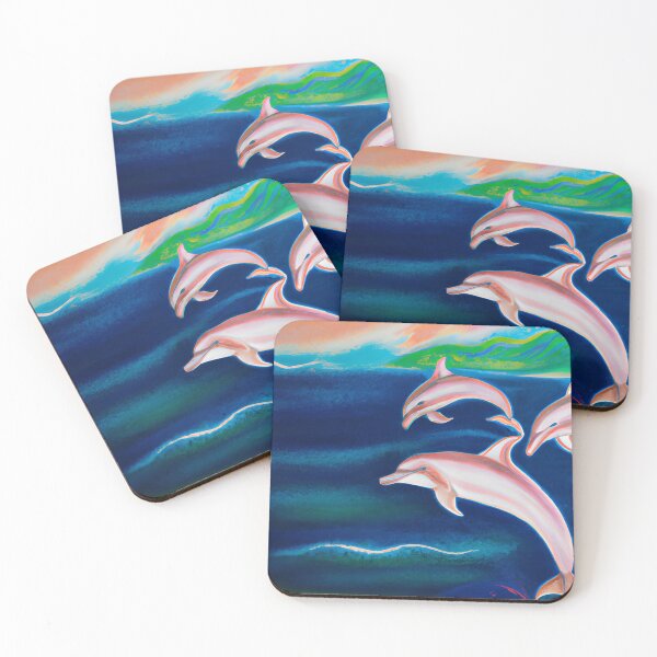 Item preview, Beautiful Pink Dolphins designed and sold by Poetic Patterns Studio.