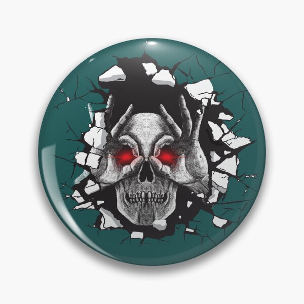 Artikelvorschau, Skull Design, Skull schaut durch ein Mauerloch, ich sehe dich! entworfen und verkauft von ChrUzDesigner.