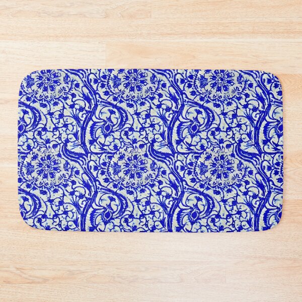Item preview, White and Blue Talavera styled design 2 - Seamless Pattern designed and sold by Chubuter.