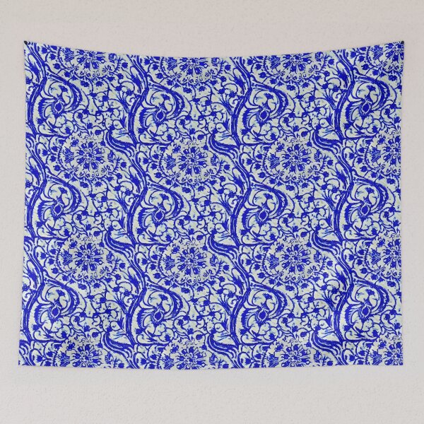 Item preview, White and Blue Talavera styled design 2 - Seamless Pattern designed and sold by Chubuter.
