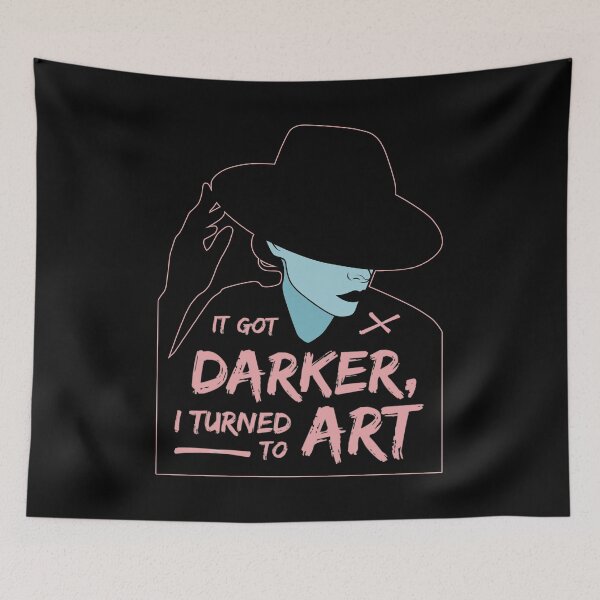 Item preview, It Got Darker and I Turned to Art (Teal and Pink on Black) designed and sold by ObsidianDaz.