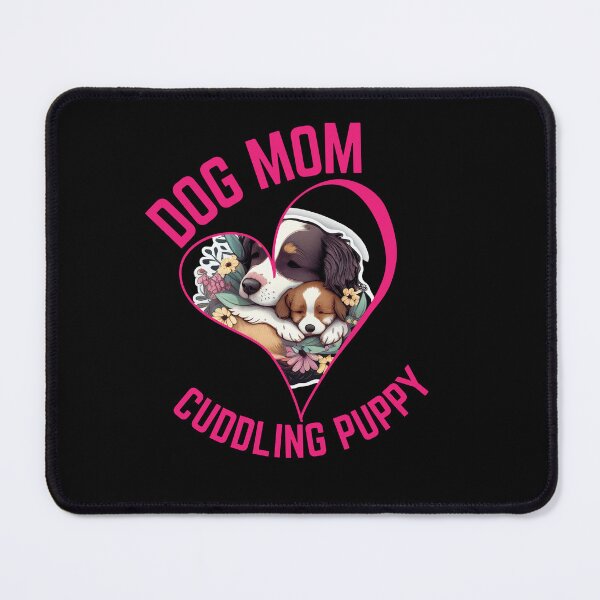 Item preview, dog mom cuddling puppy designed and sold by Sarahthelast.