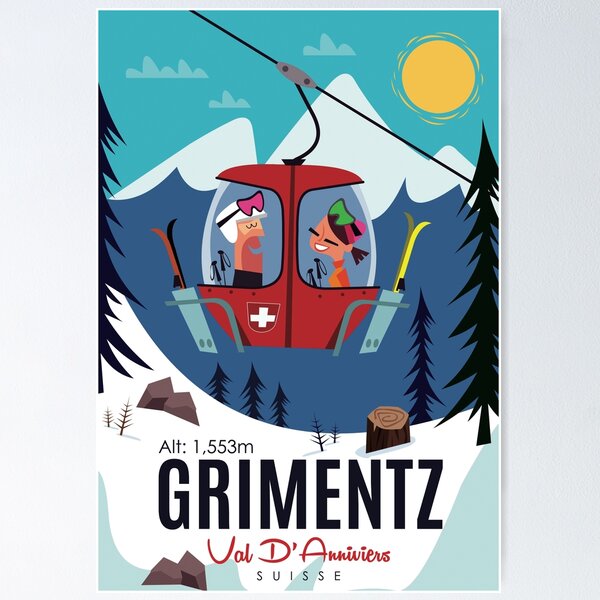 Item preview, Grimentz ski poster designed and sold by GAGodel.