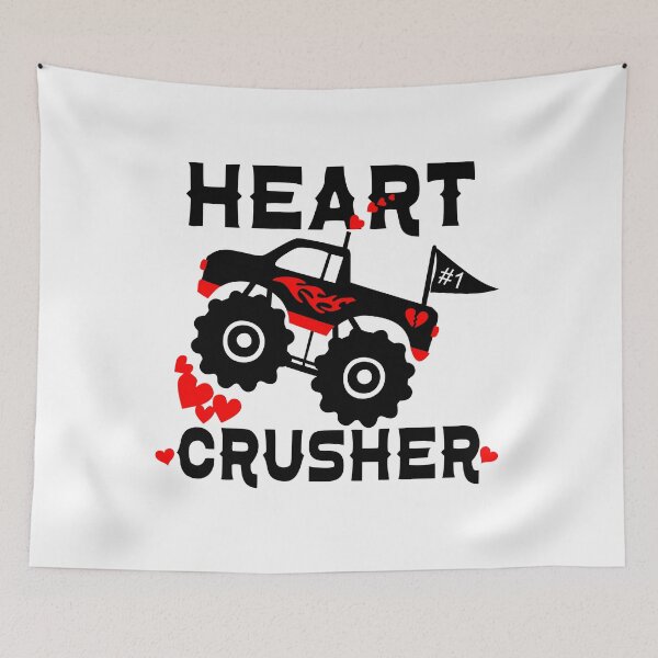 Item preview, Kids I Crush Hearts Monster Truck Toddler Boys Valentines Day designed and sold by sweary12.