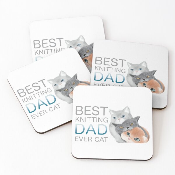 Item preview, Best Knitting Dad Ever Cat designed and sold by Myartbeyours.