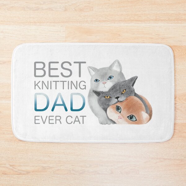 Item preview, Best Knitting Dad Ever Cat designed and sold by Myartbeyours.