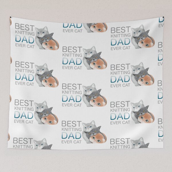 Item preview, Best Knitting Dad Ever Cat designed and sold by Myartbeyours.