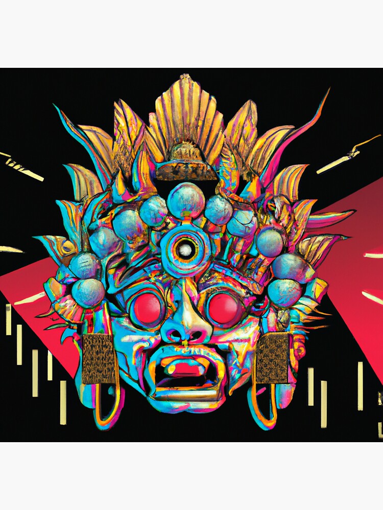 "Traditional Bali Mask Bali Painting Bali Art" Sticker for Sale by