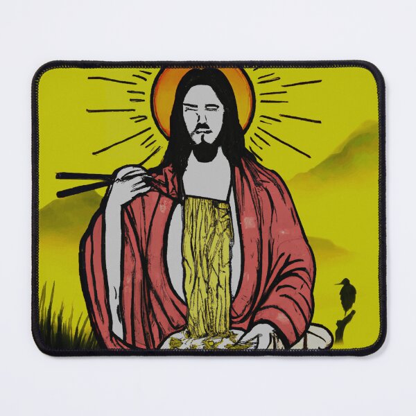 Item preview, Jesus watching you while eating ramen funny meme vintage aesthetic je-sus designed and sold by ALIENATIVED.