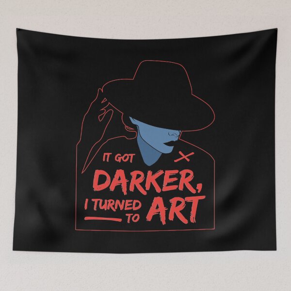 Item preview, It Got Darker and I Turned to Art (Red and Blue on Black) designed and sold by ObsidianDaz.