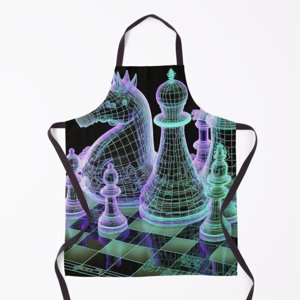 Item preview, a holographic game of chess, a wire framed outline in a futuristic style. designed and sold by DSAHART.