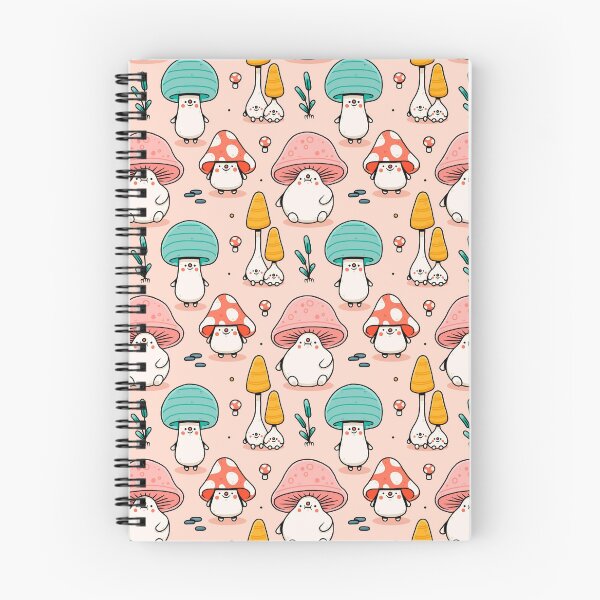 Aperçu de l'œuvre Motif de champignon Emoji coloré avec fond rose créée et vendue par PatternHome.