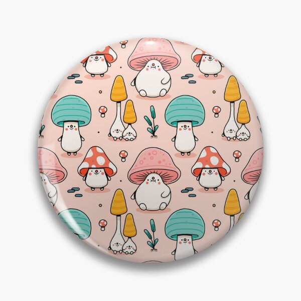 Item preview, Colorido patrón de hongos emoji con fondo rosa designed and sold by PatternHome.