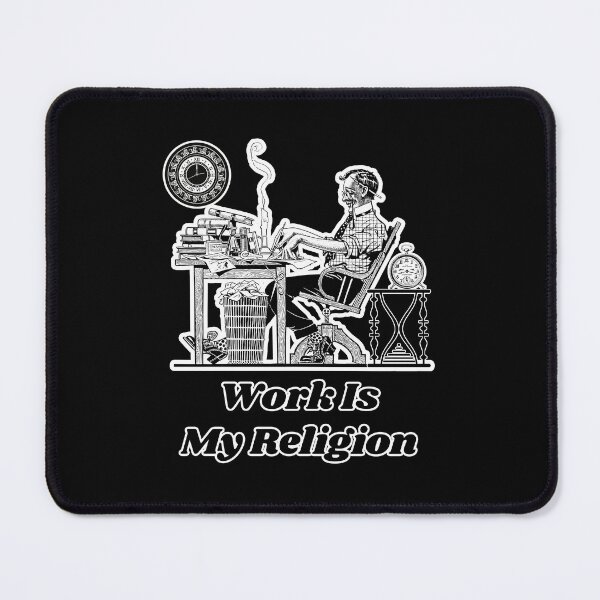Item preview, 'Work Is My Religion' Corporate Workaholic Design - Retro Illustration Design for T-shirts, mugs, phone cases and other accessories designed and sold by Ridiculam Toga.