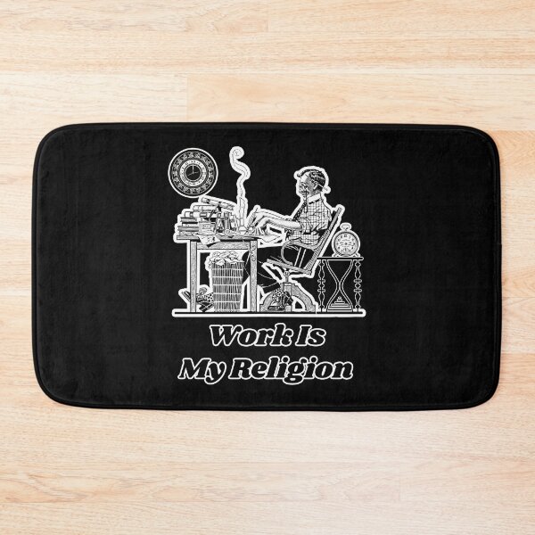 Item preview, 'Work Is My Religion' Corporate Workaholic Design - Retro Illustration Design for T-shirts, mugs, phone cases and other accessories designed and sold by Ridiculam Toga.