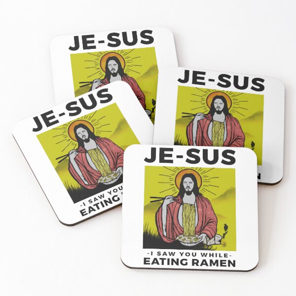 Item preview, Jesus watching you while eating ramen funny meme vintage aesthetic je-sus designed and sold by ALIENATIVED.