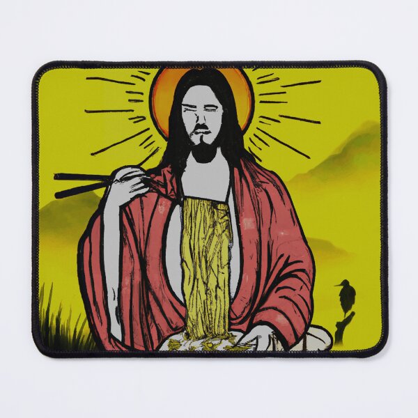 Item preview, Jesus watching you while eating ramen funny meme vintage aesthetic je-sus designed and sold by ALIENATIVED.