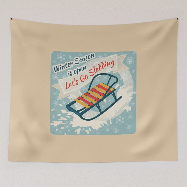Item preview, Winter Season. Lets Go Sledding Retro Poster designed and sold by ivector.