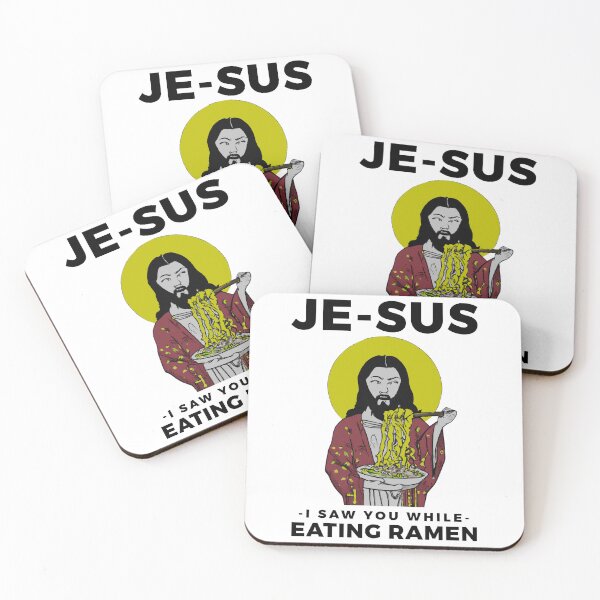 Item preview, Jesus watching you while eating ramen funny meme vintage aesthetic je-sus designed and sold by ALIENATIVED.