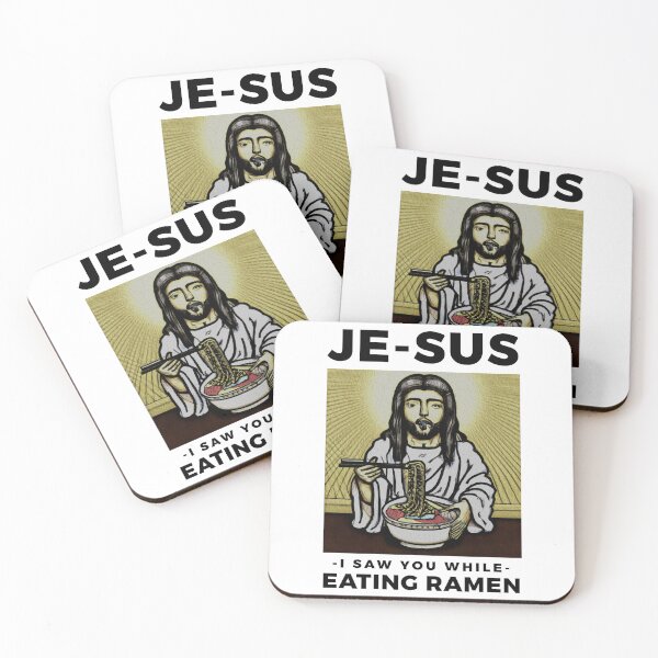 Item preview, Jesus watching you while eating ramen funny meme vintage aesthetic je-sus designed and sold by ALIENATIVED.