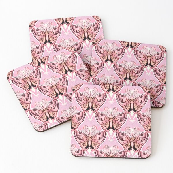 Item preview, Cute Butterfly Pattern Wall Art pink pastel butterfly - high resolution designed and sold by Synthetic-Intel.