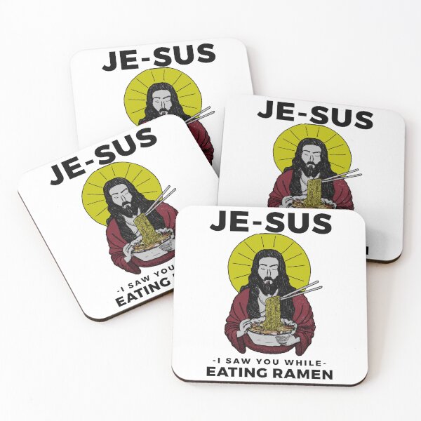 Item preview, Jesus watching you while eating ramen funny meme vintage aesthetic je-sus designed and sold by ALIENATIVED.