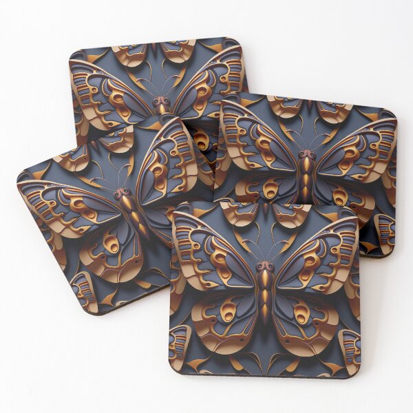 Item preview, 3D Butterfly Pattern | Gold Metallic | Butterfly Dress | Metal Butterfly | Butterfly Lover | Insect Lover | | high resolution designed and sold by Synthetic-Intel.