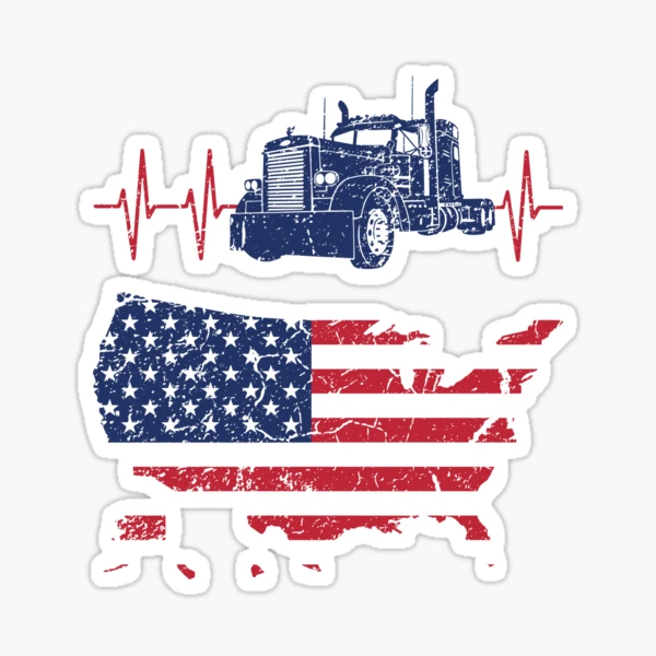 American Flag Semi Truck Driver Gifts Truck Lovers Trucker - Truck Driver -  Magnet