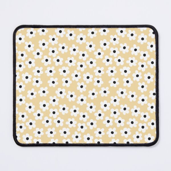 Item preview, Flower power vintage retro beige white black florals designed and sold by blomastudios.