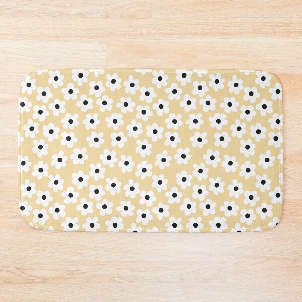 Item preview, Flower power vintage retro beige white black florals designed and sold by blomastudios.