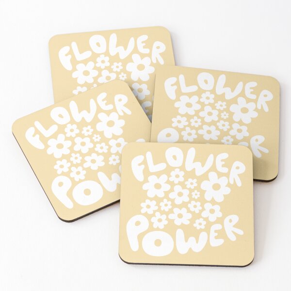 Item preview, Flower power vintage retro beige white black florals designed and sold by blomastudios.