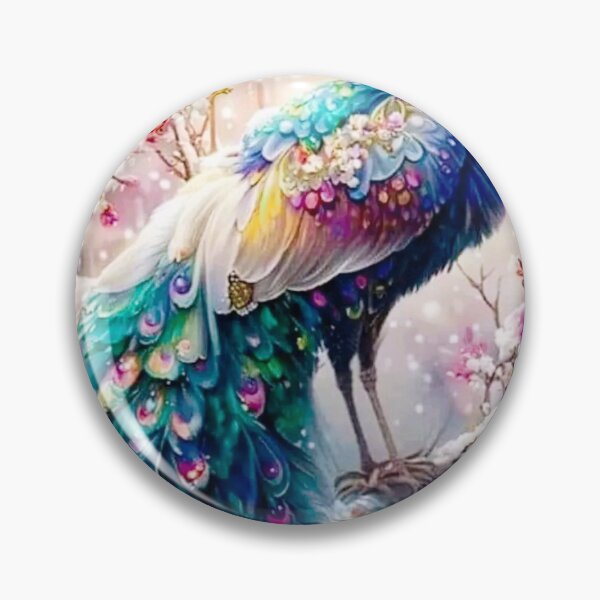 Item preview, id28, Peacock with colorful and incredible feathers, a wonderful nature view, fairy tale peacock in blue, navy purple and red, magnificent bright lights, phoenix and peacock perched on a tree branch designed and sold by bcbutika.