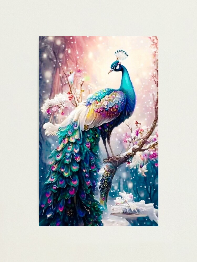 Large Peacocks w/Colorful Feathers (Set of 2)
