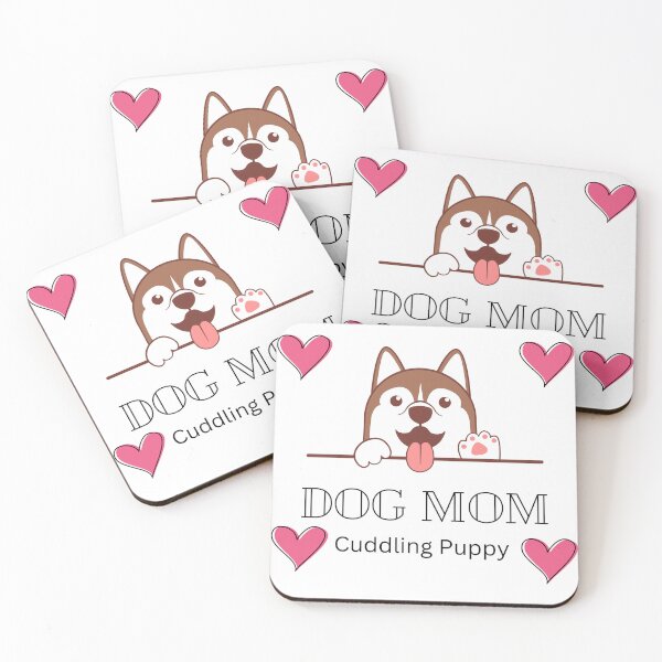 Item preview, Dog Mom Cuddling Puppy  designed and sold by Black Owl Creatives.