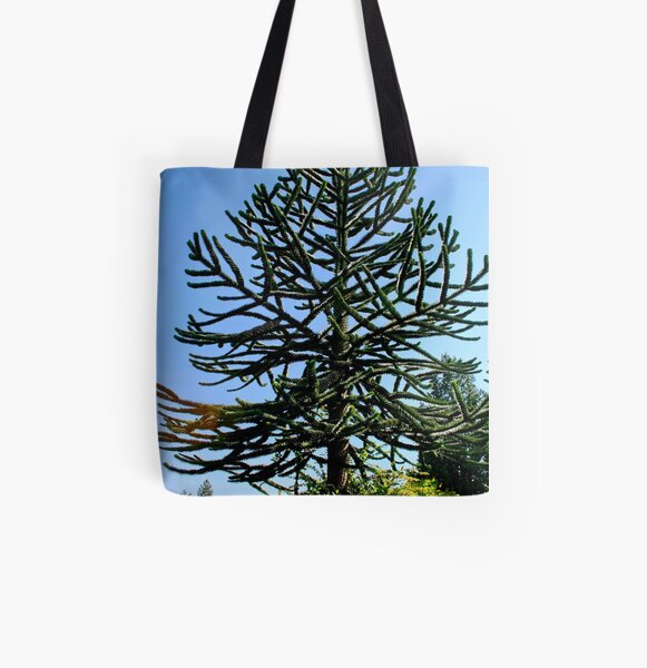 Araucaria araucana (popularly called the Monkey-puzzle Tree or Monkey Tail Tree) All Over Print Tote Bag