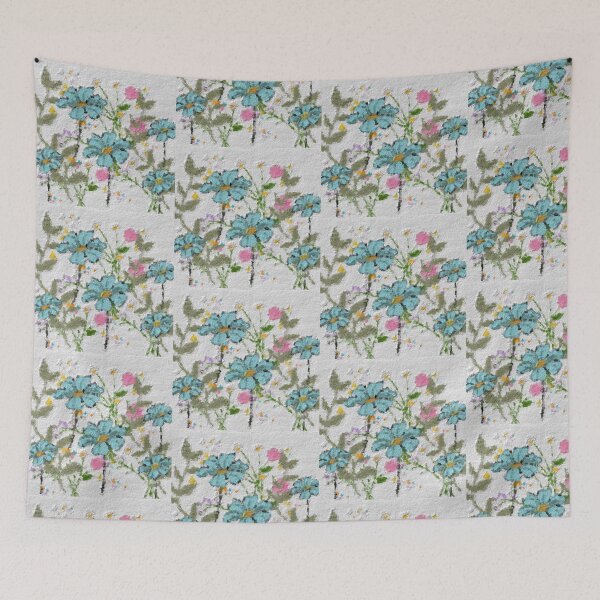 Item preview, Blue  floral delights designed and sold by Tonyasartprints.